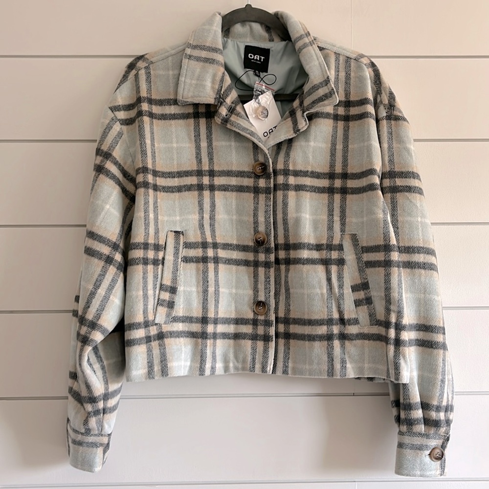 Oat New York Flannel Crop Jacket NEW